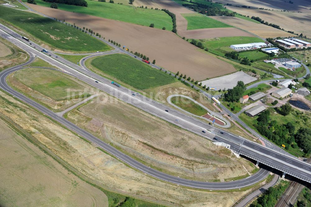 Luftaufnahme Sättelstädt - Nordverlegung / Umfahrung Hörselberge der Autobahn E40 / A4 in Thüringen