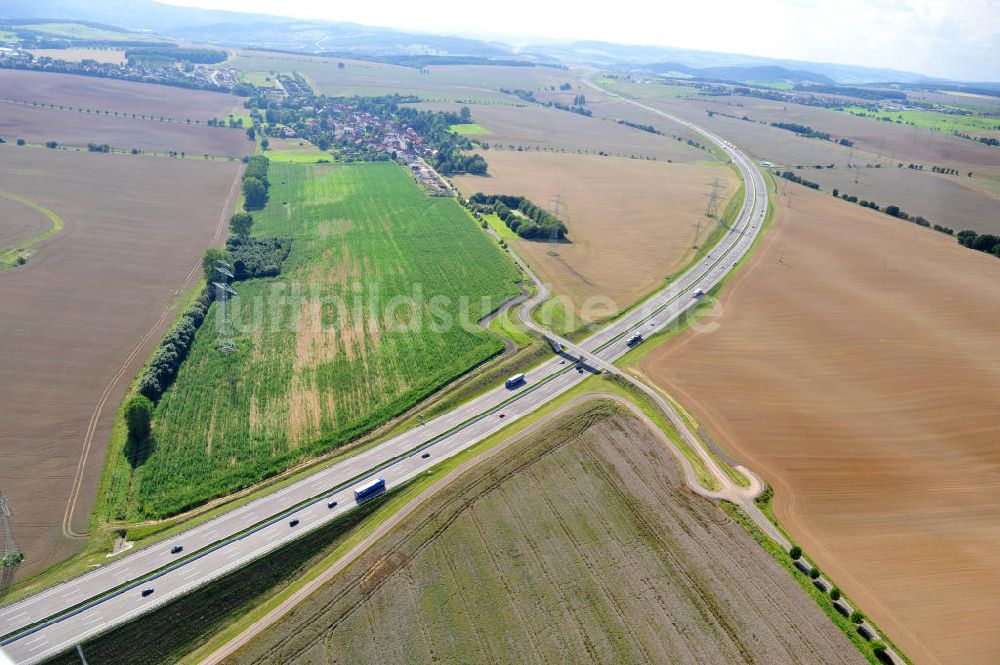 Luftaufnahme Hötzelsroda - Nordverlegung / Umfahrung Hörselberge der Autobahn E40 / A4 in Thüringen