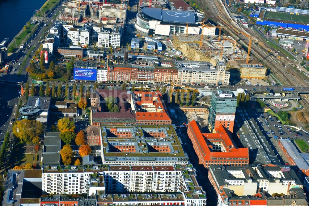 Luftbild Berlin - Oberbaum City im Ortsteil Friedrichshain in Berlin