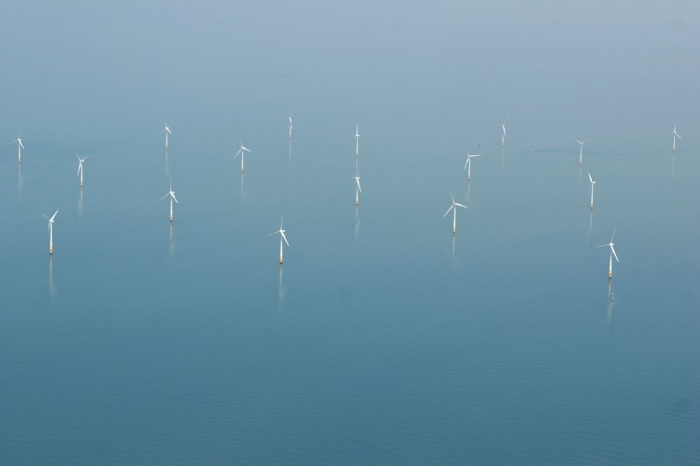 Luftbild Nordsee, Themsemündung - Offshore Windpark in der Nordsee in der Themsemündung