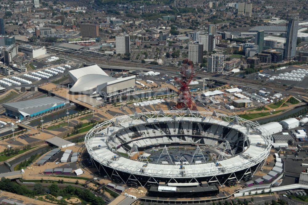 Luftaufnahme London - Olympiastadion London im Olympiapark und ein Austragungsort der Olympischen Spiele 2012