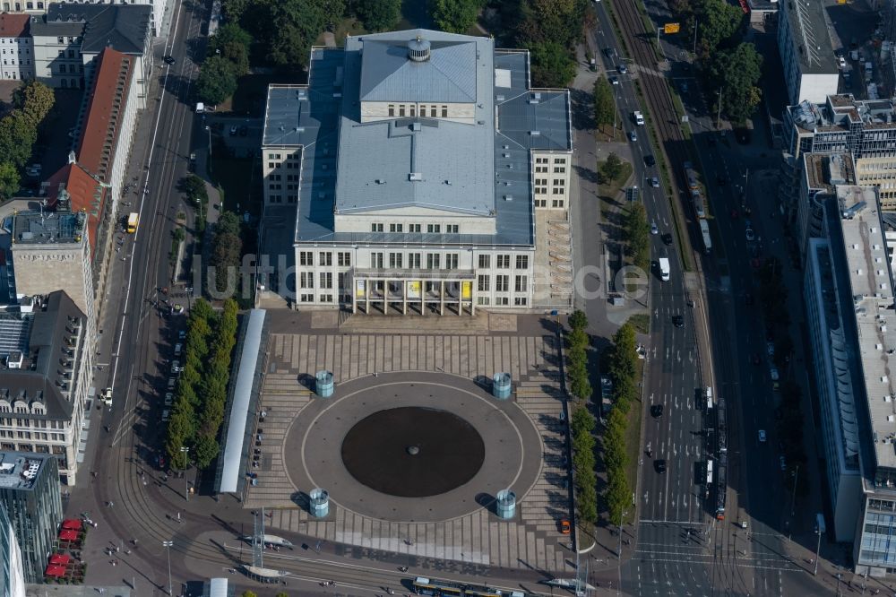 Leipzig aus der Vogelperspektive: Opernhaus in Leipzig im Bundesland Sachsen, Deutschland