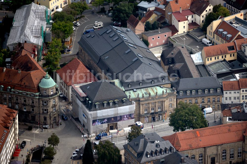 Luftaufnahme Bayreuth - Opernhaus des Markgräfliches Opernhaus in Bayreuth im Bundesland Bayern, Deutschland