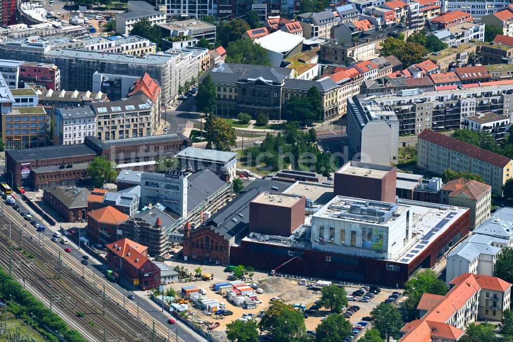 Luftaufnahme Dresden - Opernhaus Staatsoperette Dresden in Dresden im Bundesland Sachsen, Deutschland
