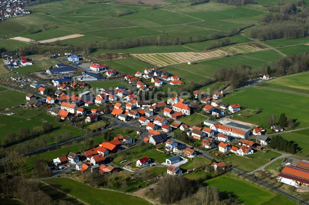 Batten von oben - Orts- Ansicht von Batten in der Rhön im Bundesland Hessen, Deutschland