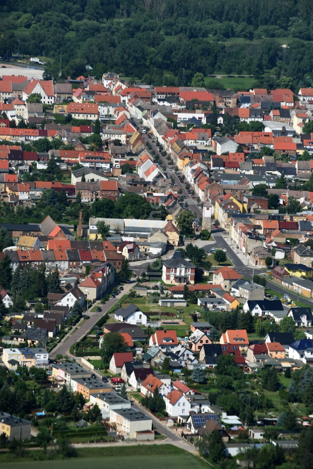 Luftaufnahme Aken - Ortsansicht in Aken im Bundesland Sachsen-Anhalt