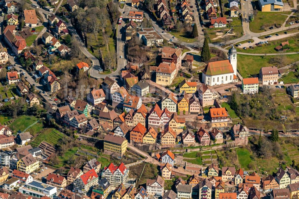 Luftaufnahme Altensteig - Ortsansicht in Altensteig im Bundesland Baden-Württemberg, Deutschland