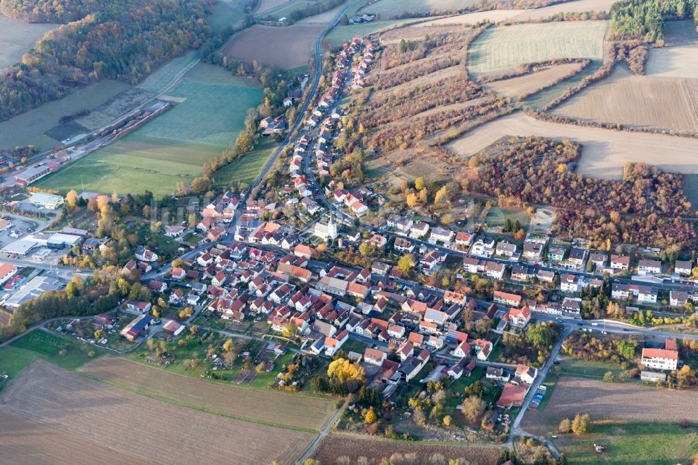 Arnstein aus der Vogelperspektive: Ortsansicht in Arnstein im Bundesland Bayern, Deutschland