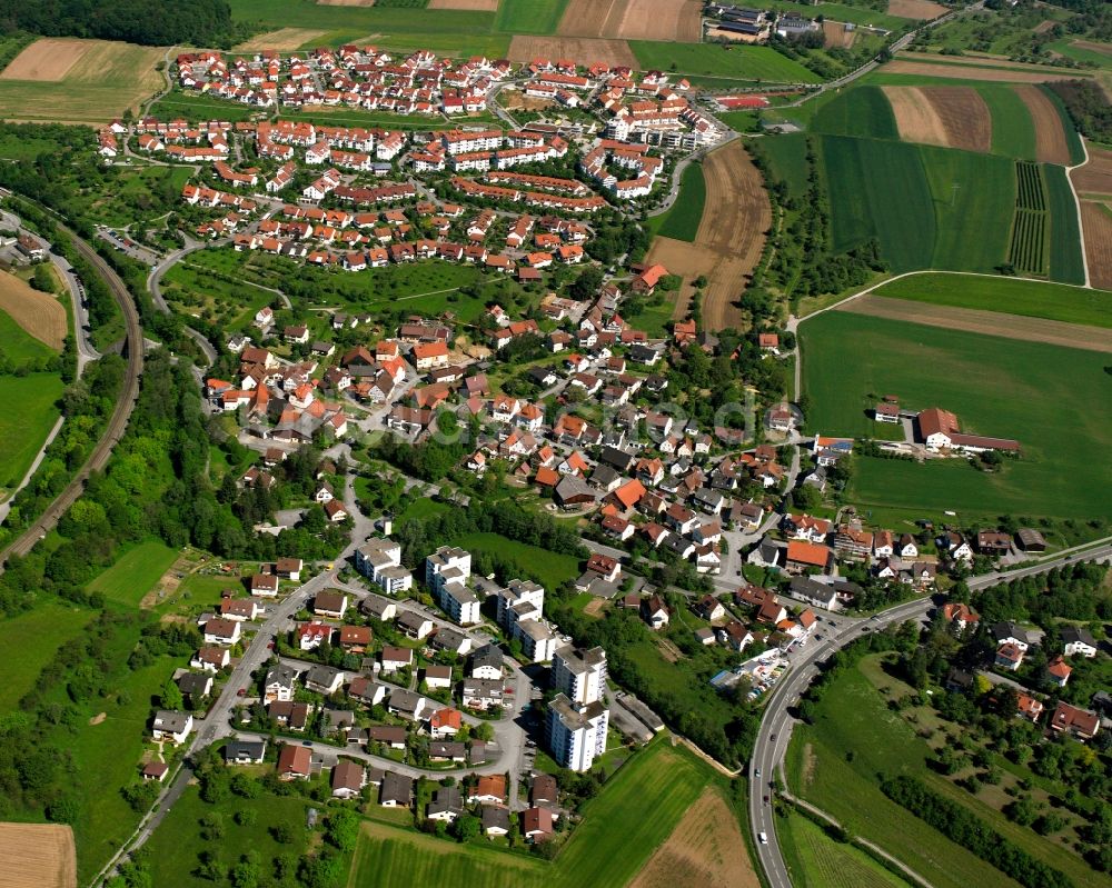 Luftaufnahme Backnang - Ortsansicht in Backnang im Bundesland Baden-Württemberg, Deutschland