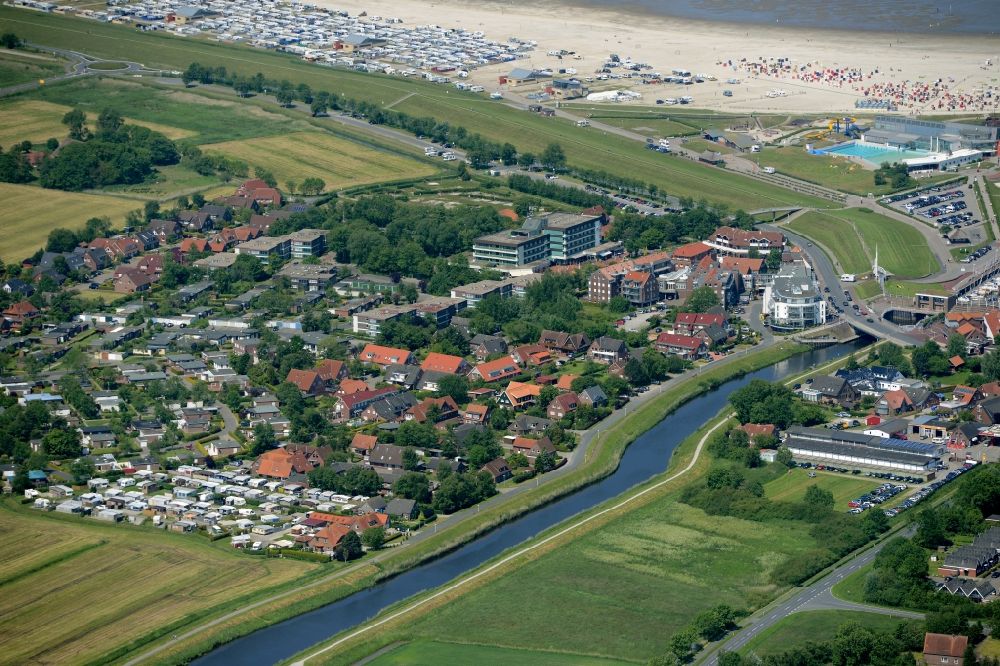 Esens von oben - Ortsansicht in Bensersiel im Bundesland Niedersachsen