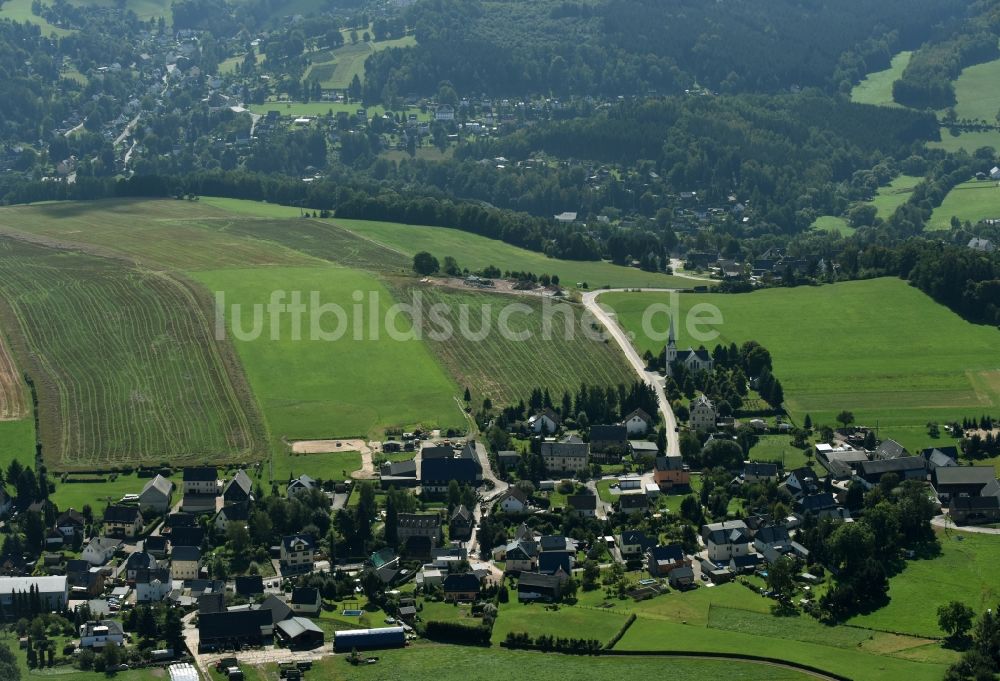 Burkhardtsdorf von oben - Ortsansicht in Berbisdorf im Bundesland Sachsen