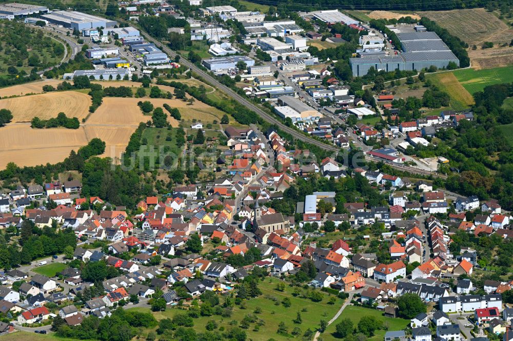 Luftbild Bretten - Ortsansicht in Bretten im Bundesland Baden-Württemberg, Deutschland