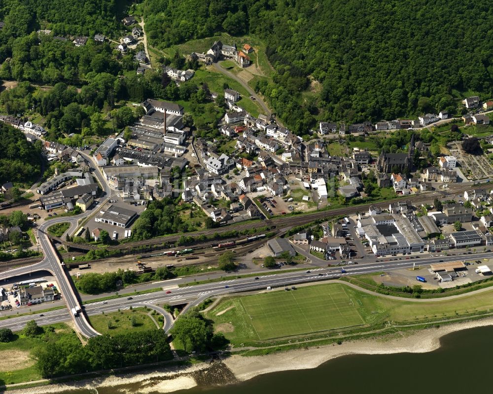 Luftbild Brohl-Lützing - Ortsansicht von Brohl-Lützing am Ufer des Rhein im Bundesland Rheinland-Pfalz
