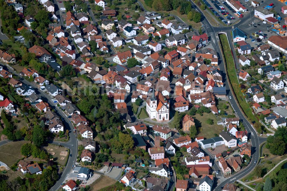 Luftbild Burgsinn - Ortsansicht in Burgsinn im Bundesland Bayern, Deutschland