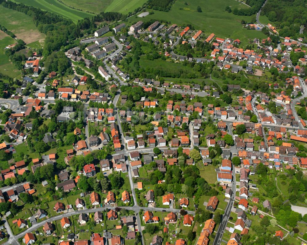 Luftaufnahme Clausthal-Zellerfeld - Ortsansicht in Clausthal-Zellerfeld im Bundesland Niedersachsen, Deutschland