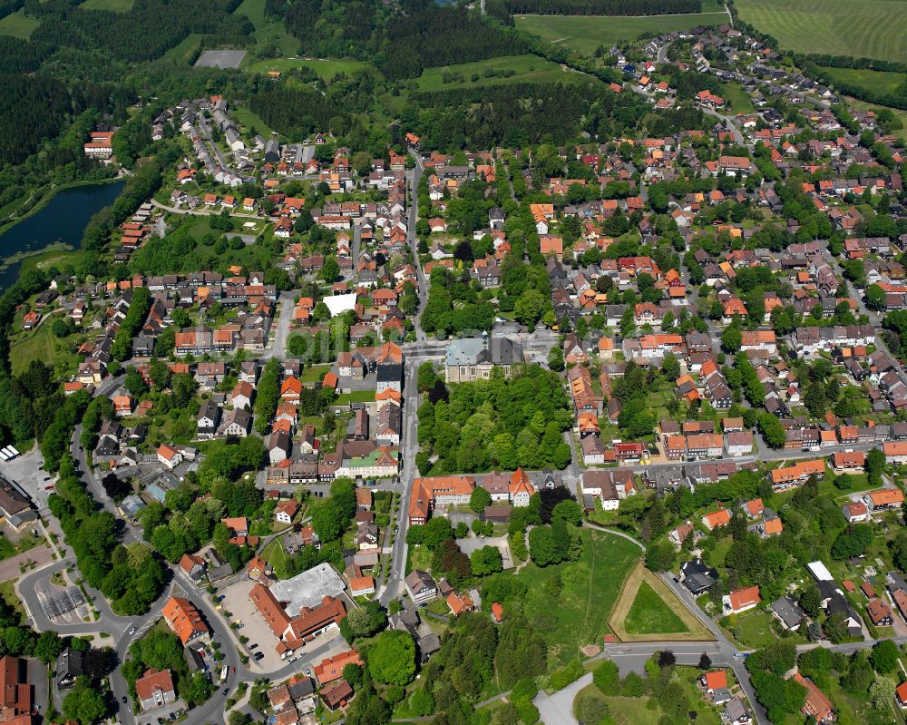 Clausthal-Zellerfeld aus der Vogelperspektive: Ortsansicht in Clausthal-Zellerfeld im Bundesland Niedersachsen, Deutschland