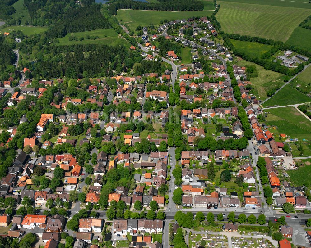 Luftaufnahme Clausthal-Zellerfeld - Ortsansicht in Clausthal-Zellerfeld im Bundesland Niedersachsen, Deutschland