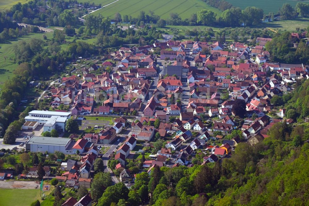 Creuzburg aus der Vogelperspektive: Ortsansicht in Creuzburg im Bundesland Thüringen, Deutschland