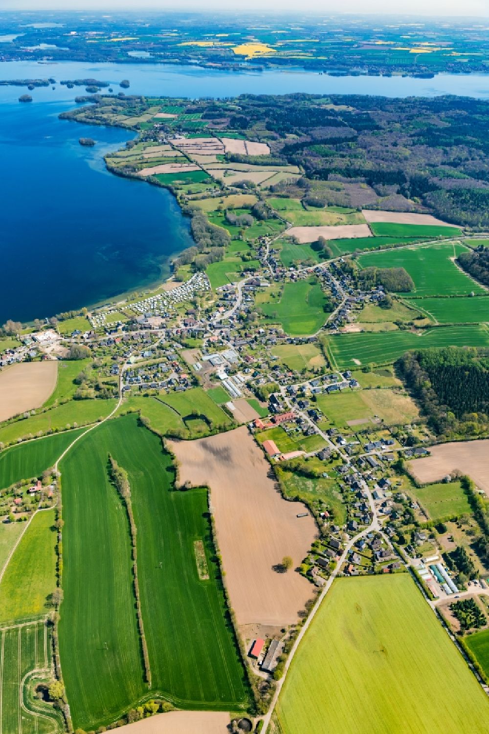Luftaufnahme Dersau - Ortsansicht Dersau am Plöner See im Bundesland Schleswig-Holstein, Deutschland