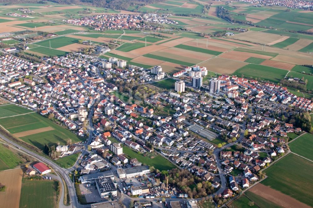 Ditzingen von oben - Ortsansicht in Ditzingen im Bundesland Baden-Württemberg