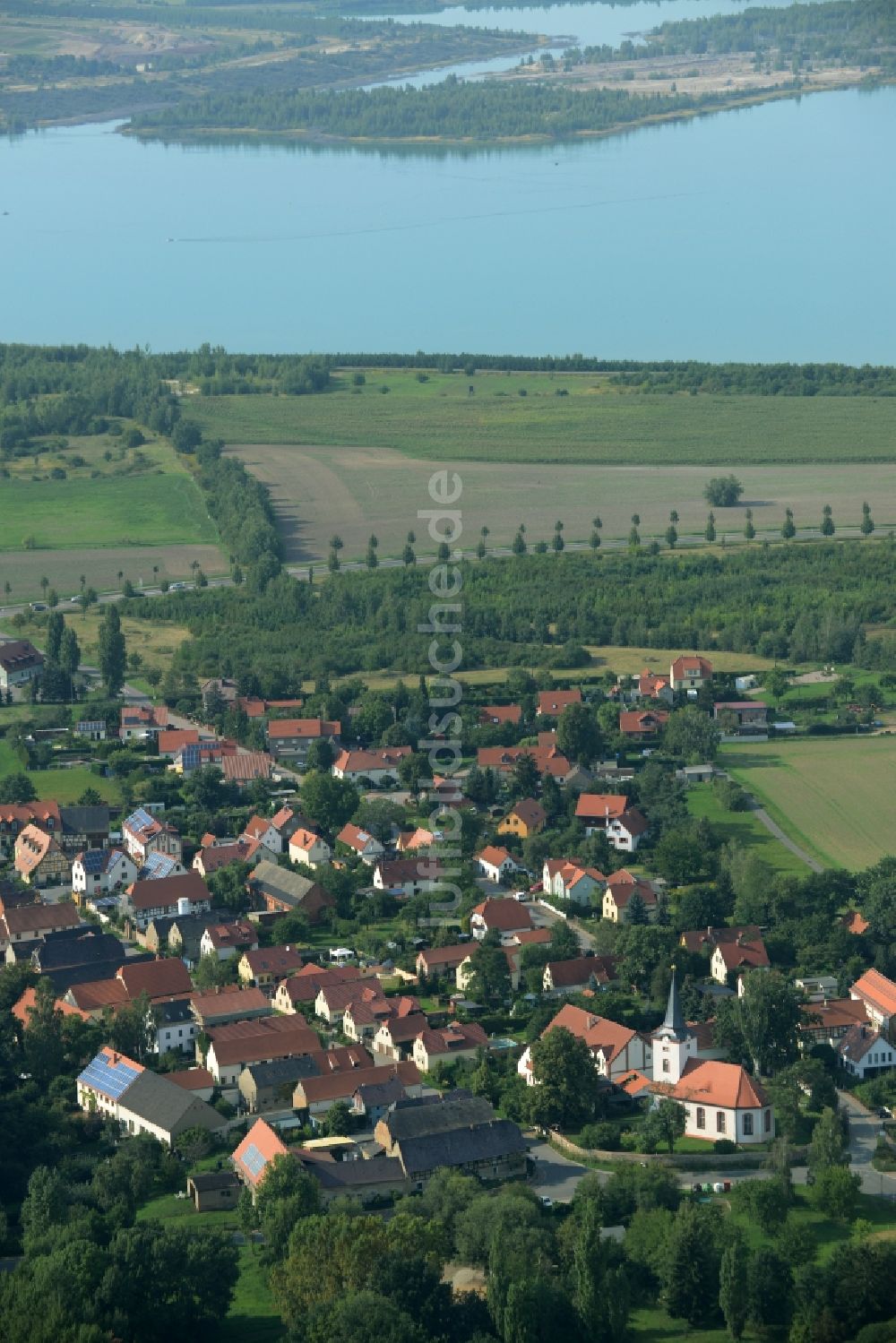 Grosspösna aus der Vogelperspektive: Ortsansicht von Dreiskau-Muckern im Bundesland Sachsen