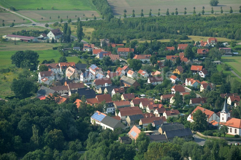 Grosspösna von oben - Ortsansicht von Dreiskau-Muckern im Bundesland Sachsen