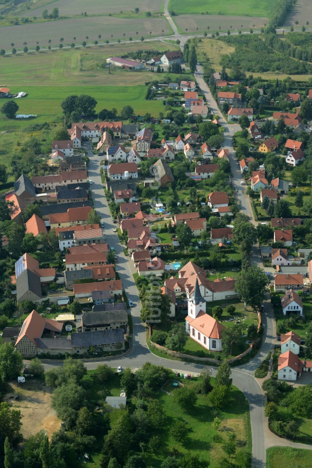 Luftbild Grosspösna - Ortsansicht von Dreiskau-Muckern im Bundesland Sachsen