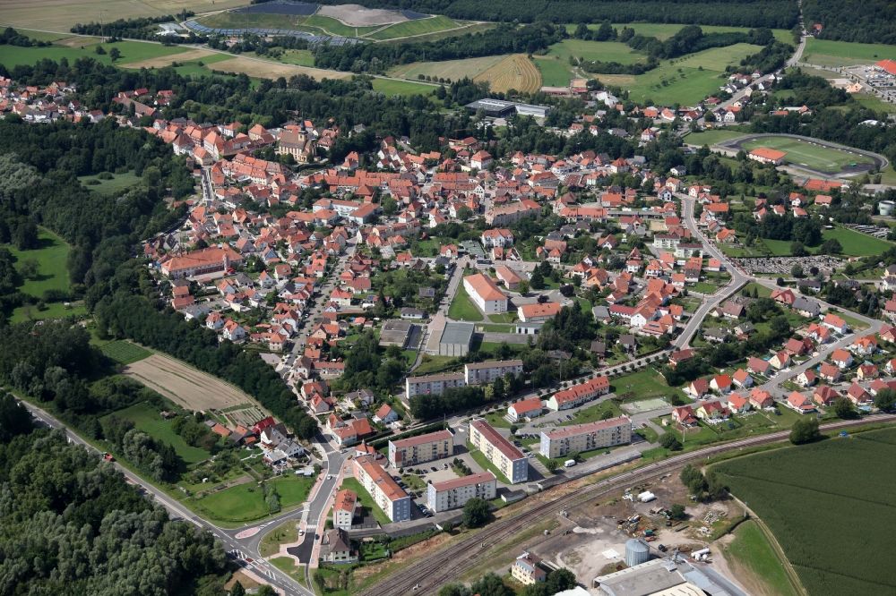 Luftaufnahme Lauterburg Lauterbourg - Ortsansicht vom ehemaligen Lauterburg, dem heutigen Lauterbourg im Elsass in Frankreich