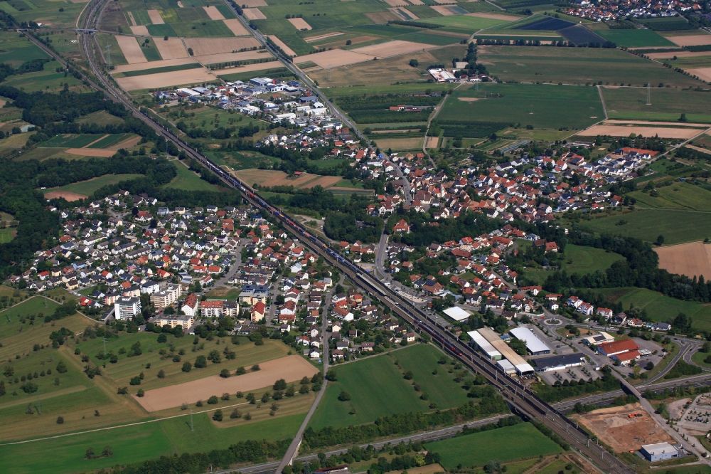 Luftaufnahme Eimeldingen - Ortsansicht von Eimeldingen im Bundesland Baden-Württemberg