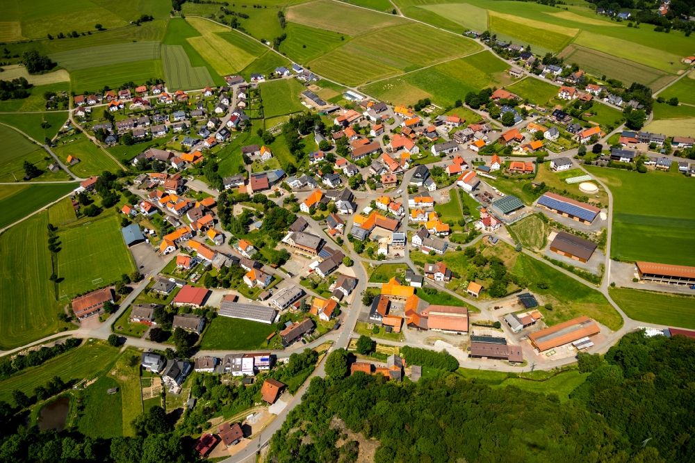 Eimelrod von oben - Ortsansicht in Eimelrod im Bundesland Hessen, Deutschland