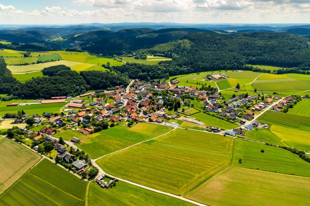 Eimelrod von oben - Ortsansicht in Eimelrod im Bundesland Hessen, Deutschland