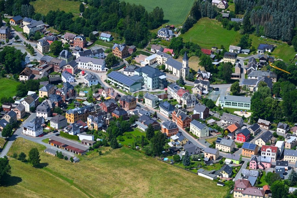 Luftbild Erlbach - Ortsansicht in Erlbach im Bundesland Sachsen, Deutschland