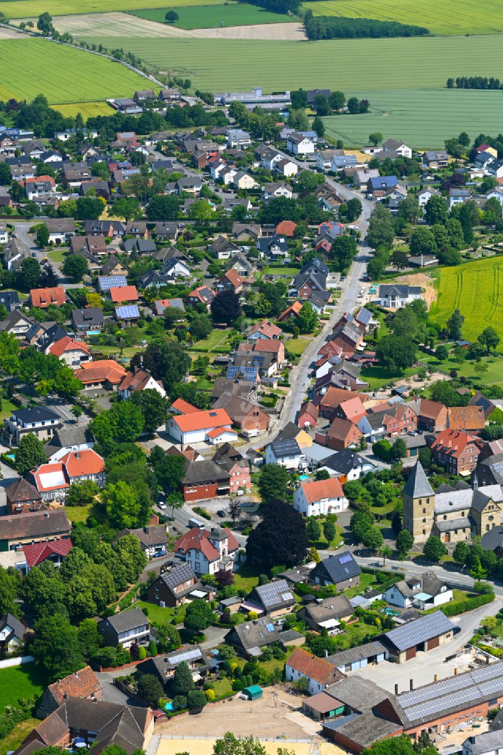 Erwitte von oben - Ortsansicht in Erwitte im Bundesland Nordrhein-Westfalen, Deutschland