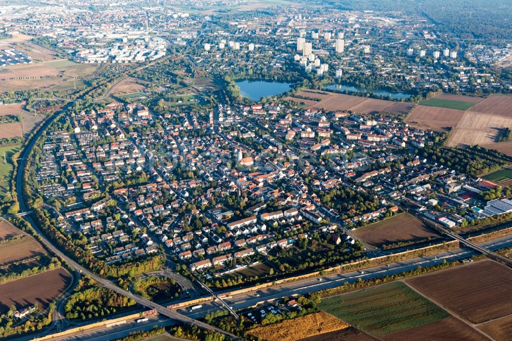 Luftaufnahme Feudenheim - Ortsansicht in Feudenheim im Bundesland Baden-Württemberg, Deutschland