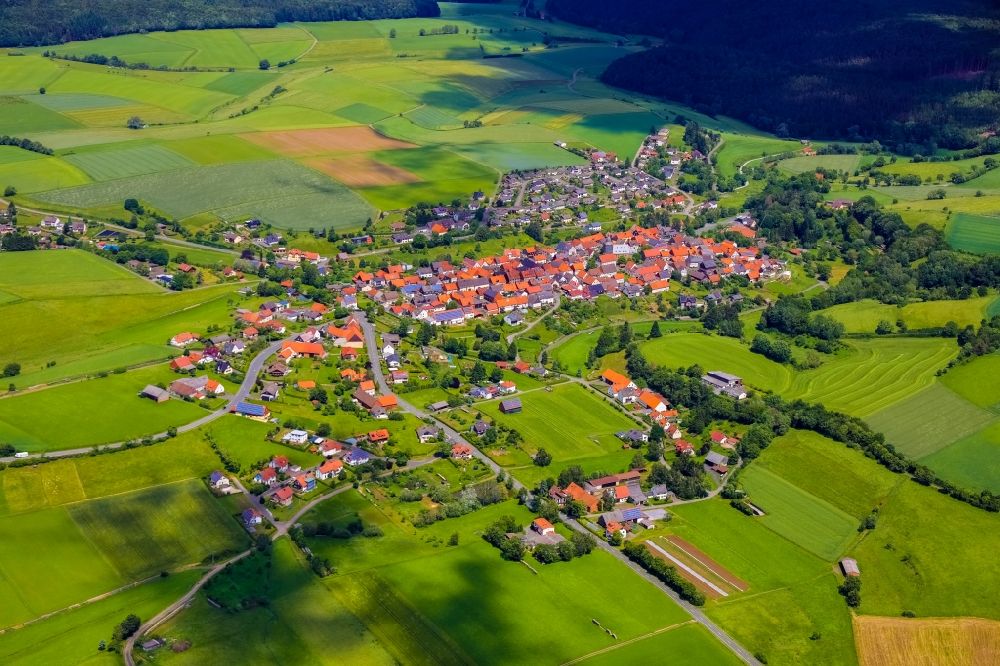 Luftbild Freienhagen - Ortsansicht in Freienhagen im Bundesland Hessen, Deutschland