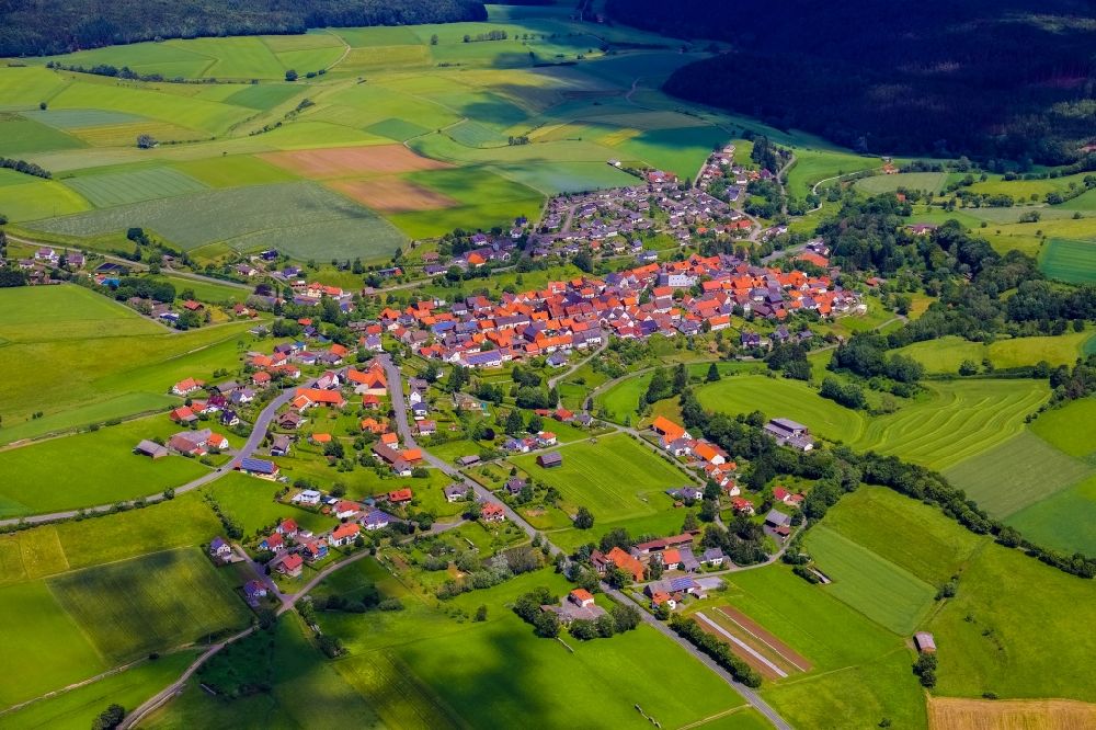 Luftaufnahme Freienhagen - Ortsansicht in Freienhagen im Bundesland Hessen, Deutschland