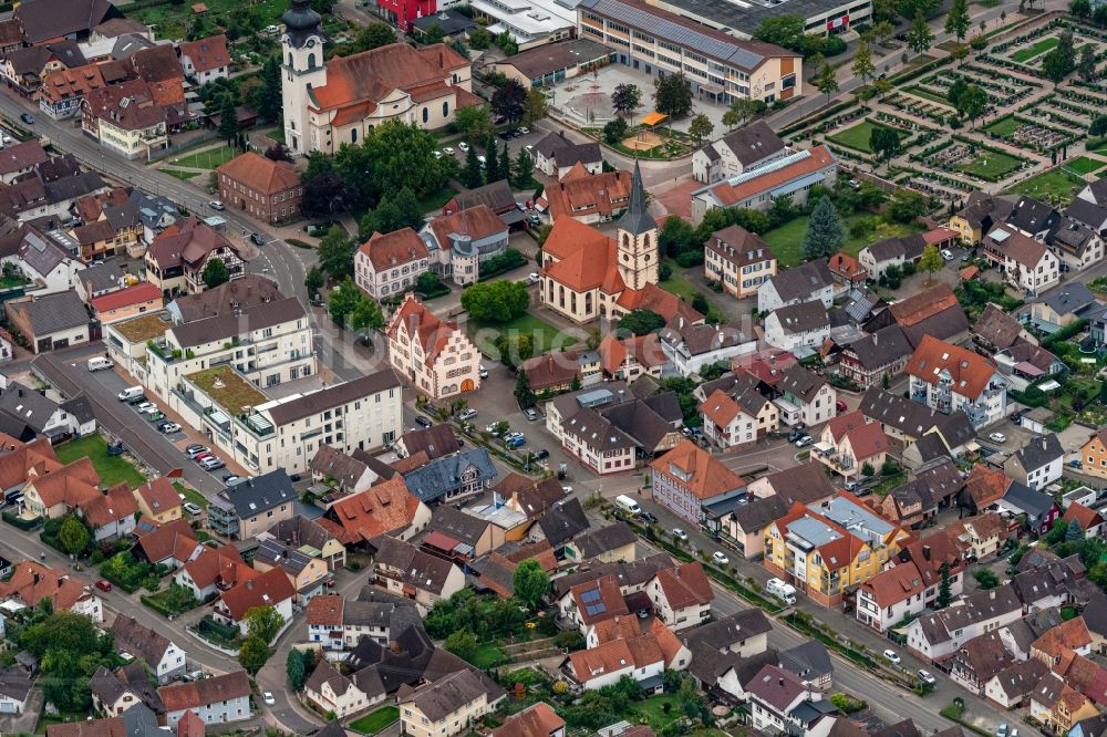 Luftaufnahme Friesenheim - Ortsansicht in Friesenheim im Bundesland Baden-Württemberg, Deutschland