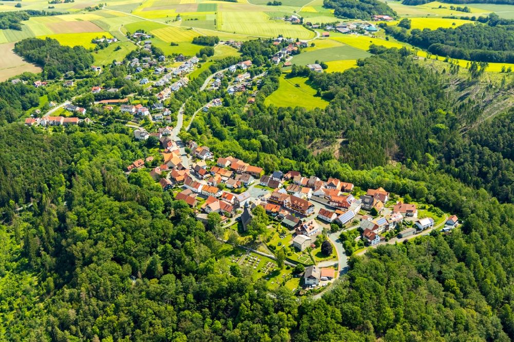 Luftaufnahme Fürstenberg - Ortsansicht in Fürstenberg im Bundesland Hessen, Deutschland