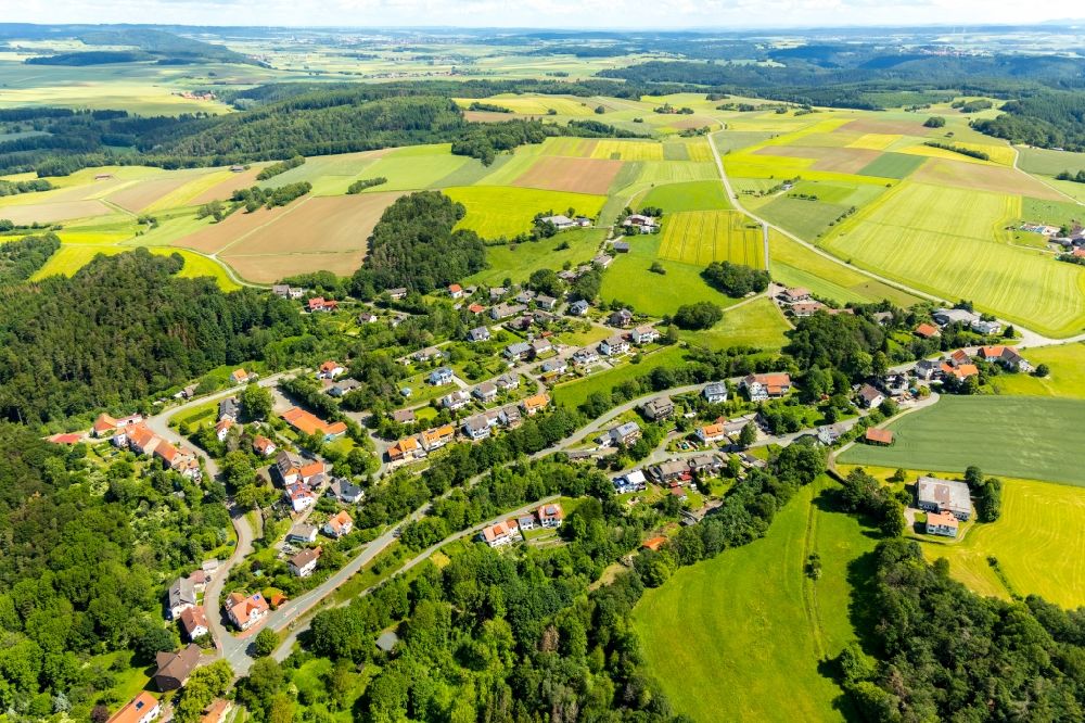 Fürstenberg aus der Vogelperspektive: Ortsansicht in Fürstenberg im Bundesland Hessen, Deutschland