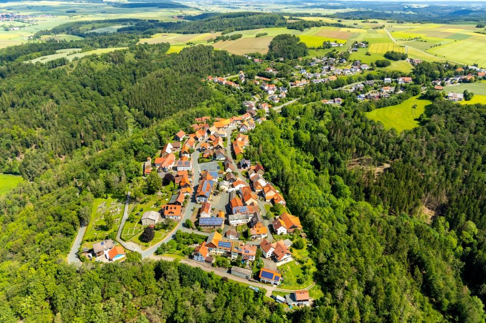 Fürstenberg aus der Vogelperspektive: Ortsansicht in Fürstenberg im Bundesland Hessen, Deutschland