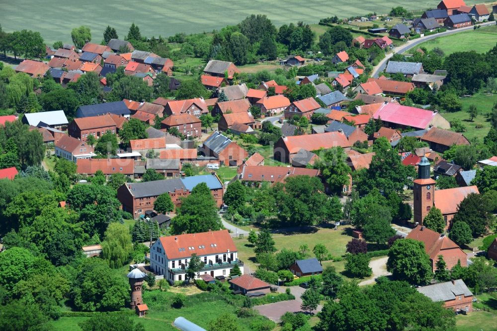 Luftbild Rühstädt - Ortsansicht der Gemeinde Rühstädt im Bundesland Brandenburg