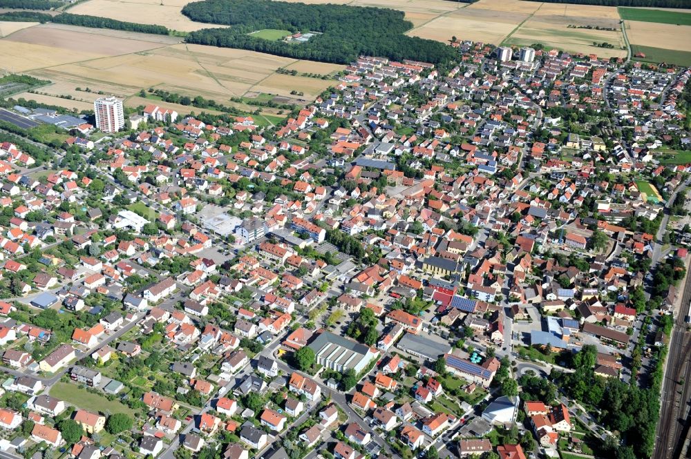 Rottendorf aus der Vogelperspektive: Ortsansicht der Gemeinde Rottendorf im Bundesland Bayern