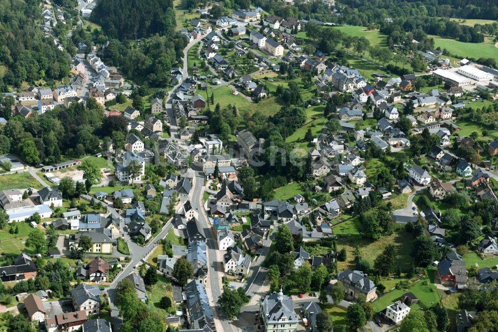 Schönheide von oben - Ortsansicht der Gemeinde Schönheide im Bundesland Sachsen