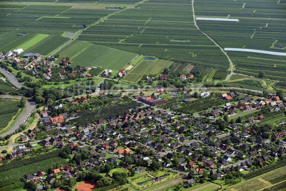 Luftbild Grünendeich - Ortsansicht in Grünendeich im Bundesland Niedersachsen, Deutschland