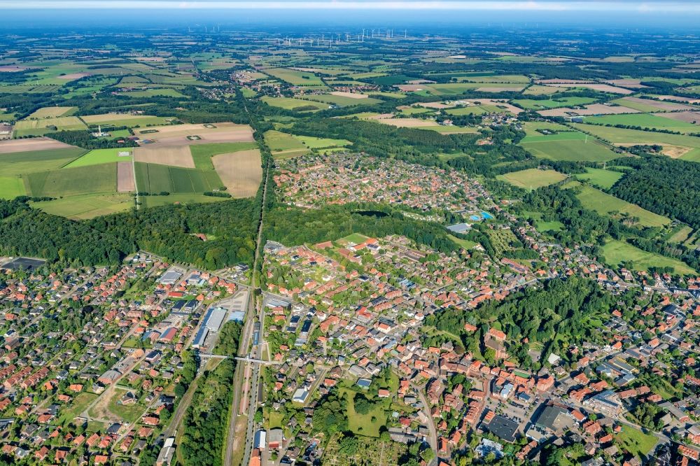 Luftaufnahme Harsefeld - Ortsansicht in Harsefeld im Bundesland Niedersachsen, Deutschland