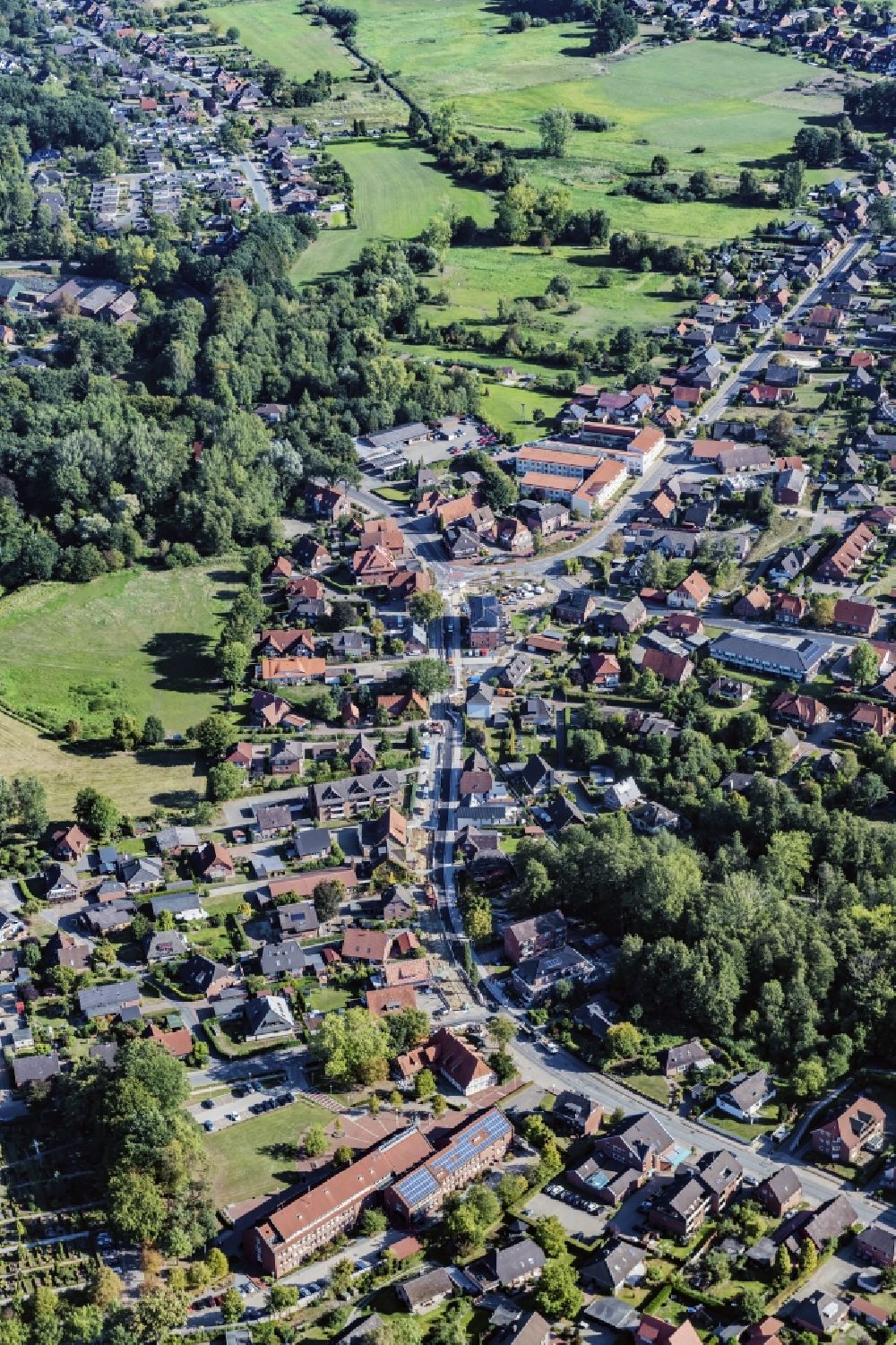 Harsefeld von oben - Ortsansicht in Harsefeld im Bundesland Niedersachsen, Deutschland