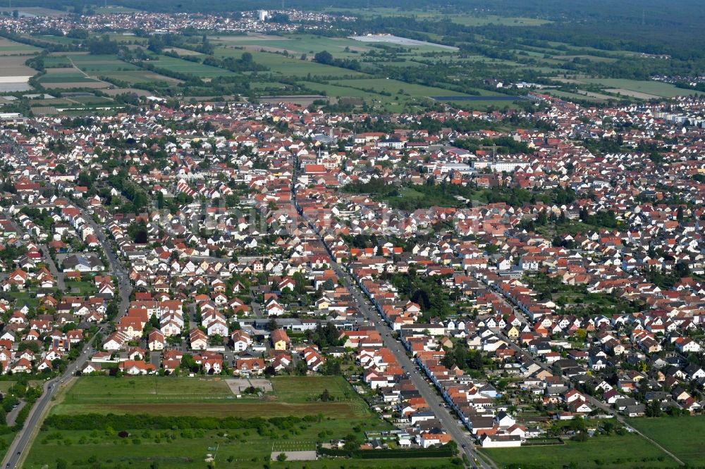 Luftbild Haßloch - Ortsansicht in Haßloch im Bundesland Rheinland-Pfalz, Deutschland
