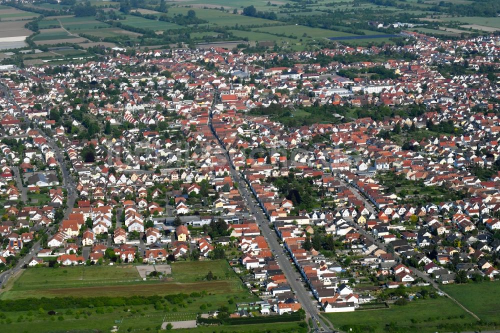 Luftaufnahme Haßloch - Ortsansicht in Haßloch im Bundesland Rheinland-Pfalz, Deutschland