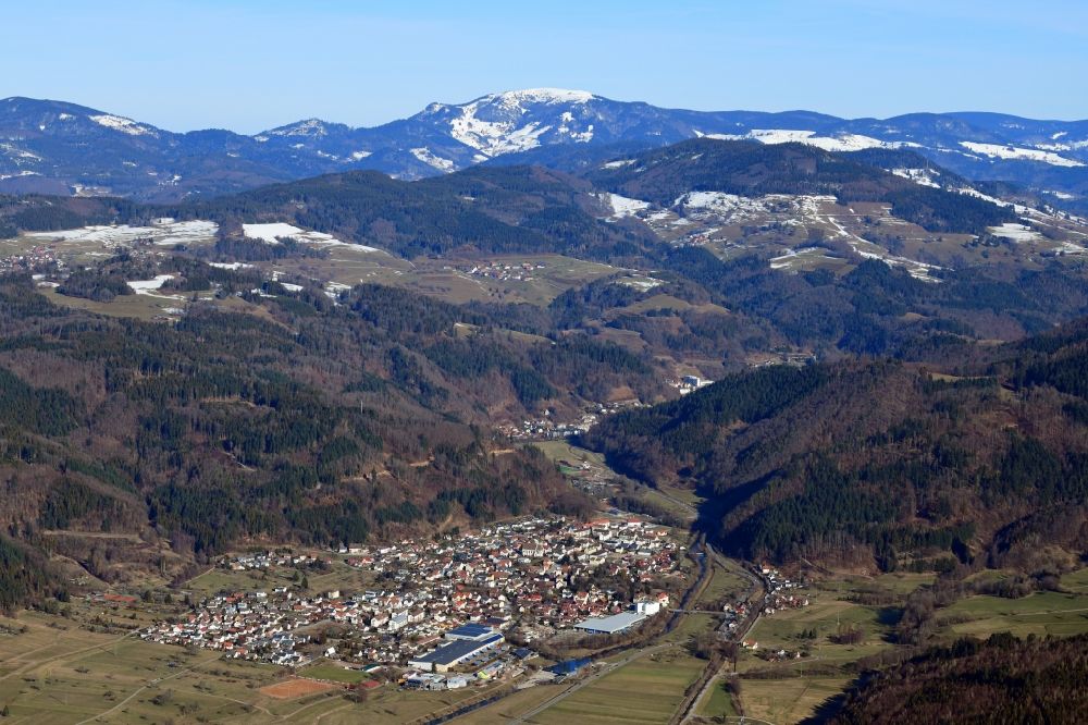Luftbild Hausen im Wiesental - Ortsansicht von Hausen im Wiesental im Bundesland Baden-Württemberg, Deutschland
