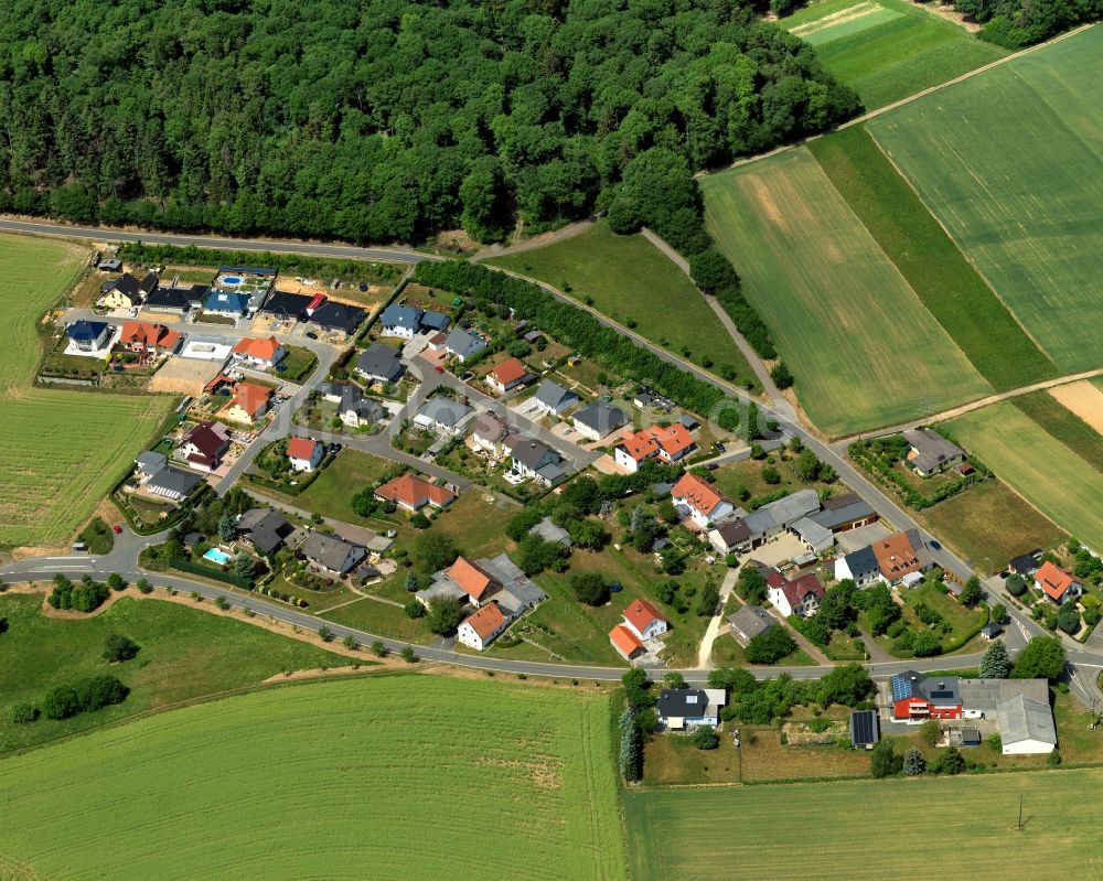 Hochstetten-Dhaun OT Karlshof von oben - Ortsansicht von Hochstetten-Dhaun OT Karlshof im Bundesland Rheinland-Pfalz